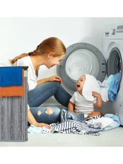 2 x Wäschekorb in Weiß - (B)55 x (H)63 x (T)35 cm