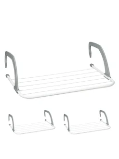 3 x Wäscheständer in Weiß/ Grau - (B)51 x (H)16 x (T)51 cm