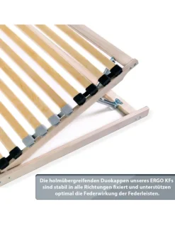 7 Zonen Lattenrost Ergo mit Kopf- & Fußteilverstellung in Natur