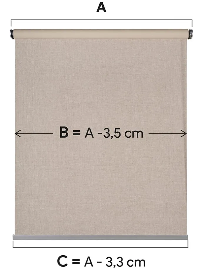 Abdunklungsrollo in Beige