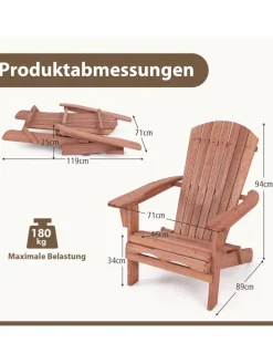 Adirondack Stuhl klappbar in Braun