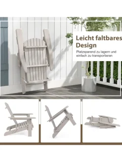 Adirondack Stuhl klappbar in Grau