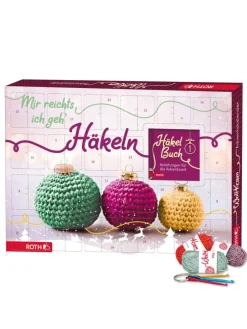 Adventskalender - Wollkram - gefüllt, Häkelnadeln, Wolle, Anleitung in Bunt