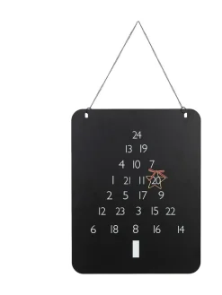 Adventskalender "Abeto" in Schwarz - (B)25 x (H)45 x (T)0,20 cm