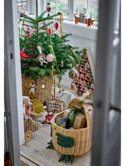 Adventskalender ''Calvin'' in Beige/ Rot/ Grün - (B)44 x (H)61,5 x (T)6 cm