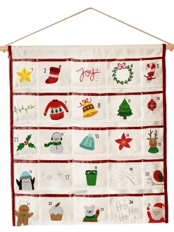 Adventskalender "Christmas" in Creme/ Bunt - (L)75 x (B)65 cm