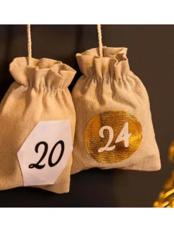 Adventskalender in Beige - (L)90 x (B)55 cm