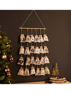 Adventskalender in Beige - (L)90 x (B)55 cm