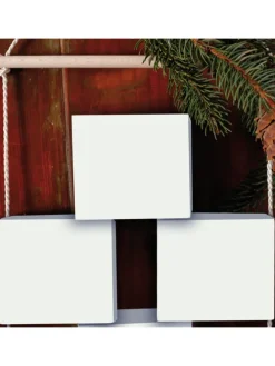 Adventskalender Rohling zum Gestalten und Füllen, 24er Boxen-Kette in Weiß