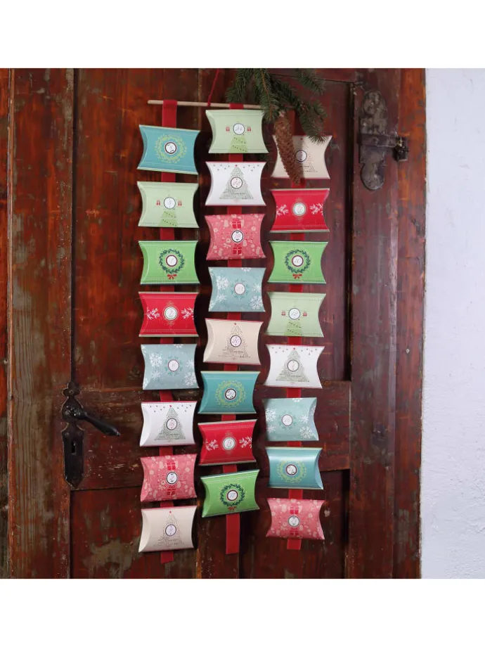 Adventskalender zum Befüllen - 24er Kissenverpackungs-Kette in Bunt