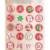 Adventskalender-Buttons in Rot/ Grün - 24 Stück