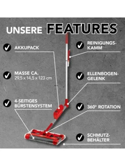 Akku-Besen Swivel Sweeper G2 - kabellos und wiederaufladbar - rot