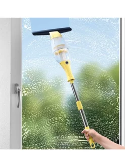 Akku-Fensterreiniger 3,7 V in Gelb mit Verlängerungsstange