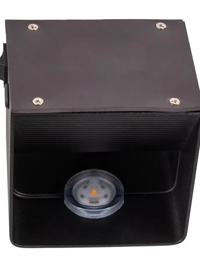 Akku-LED-Wandleuchte "Cube" in Schwarz - (B)10 x (H)8 x (T)10 cm