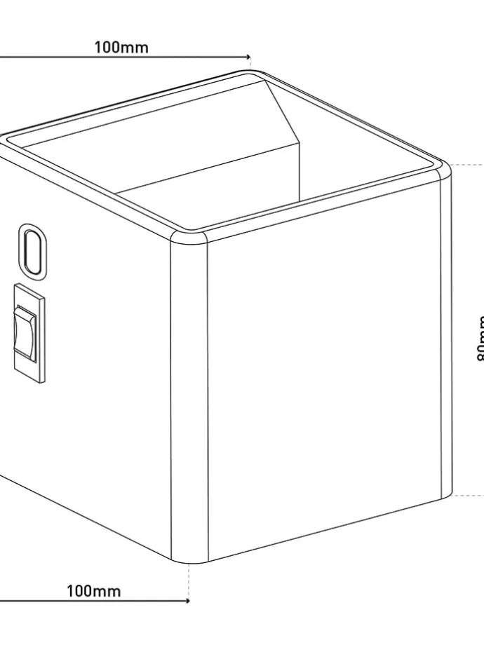 Akku-LED-Wandleuchte "Cube" in Schwarz - (B)10 x (H)8 x (T)10 cm