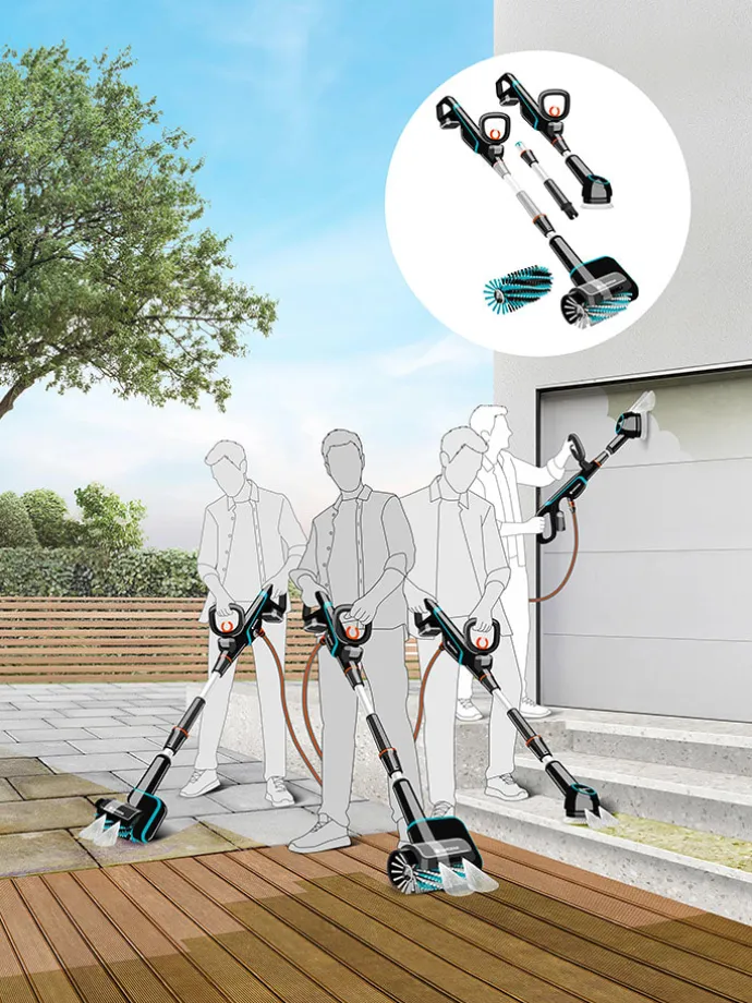 Akku-Multi-Reiniger "Aqua Brush Universal 04" in Grau