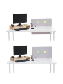 Akustik-Tischtrennwand G75, 60x75cm grau