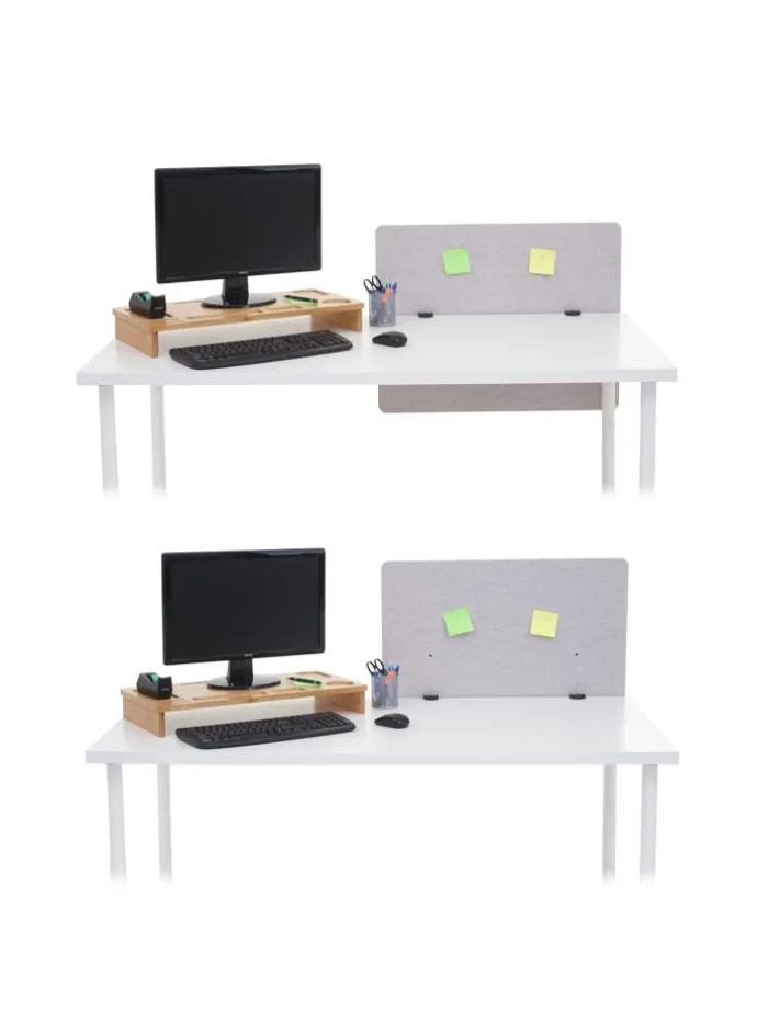 Akustik-Tischtrennwand G75, 60x75cm grau