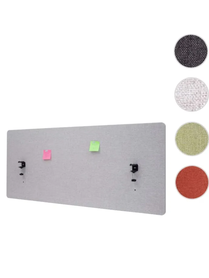 Akustik-Tischtrennwand G75, 60x140cm grau