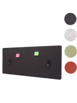 Akustik-Tischtrennwand G75, 60x140cm braun-grau