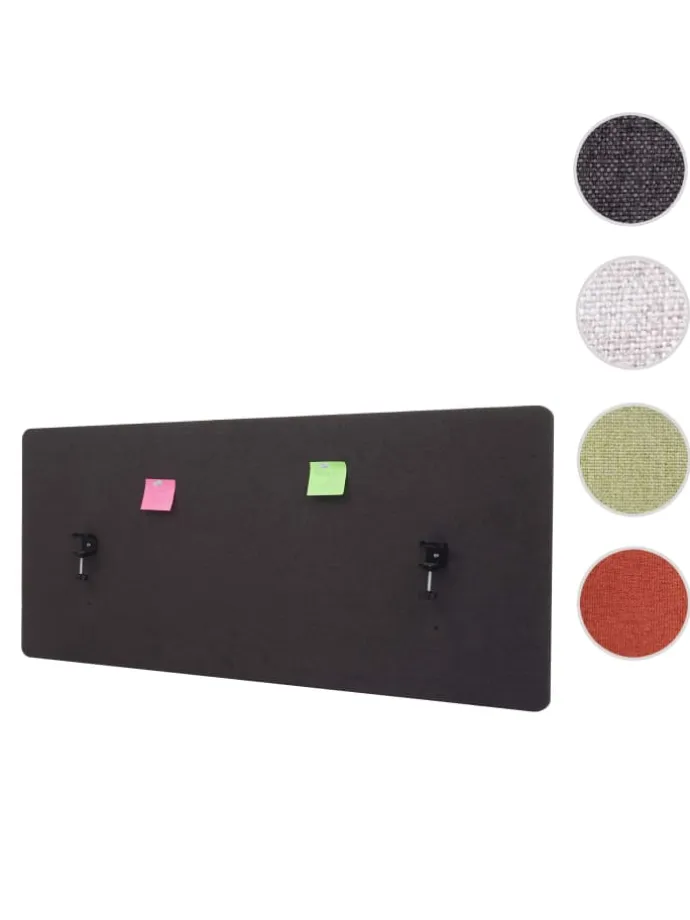 Akustik-Tischtrennwand G75, 60x140cm braun-grau