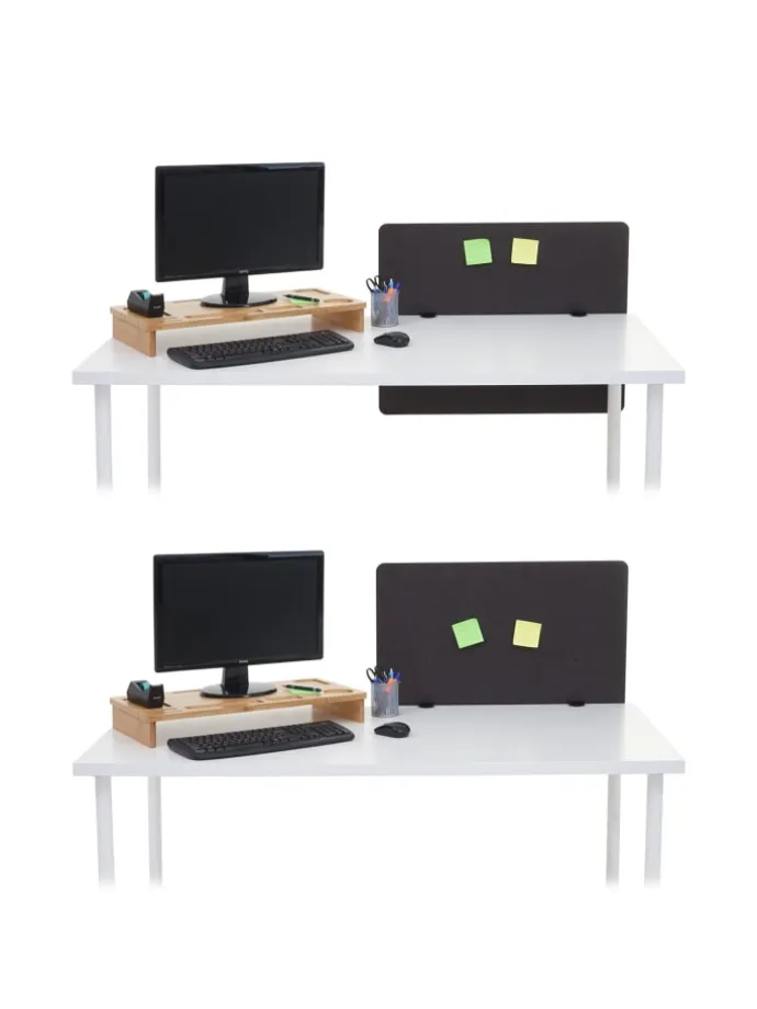 Akustik-Tischtrennwand G75, 60x75cm braun-grau