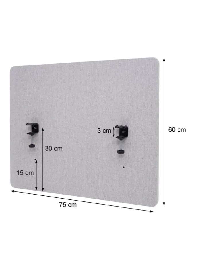 Akustik-Tischtrennwand G75, 60x75cm braun-grau
