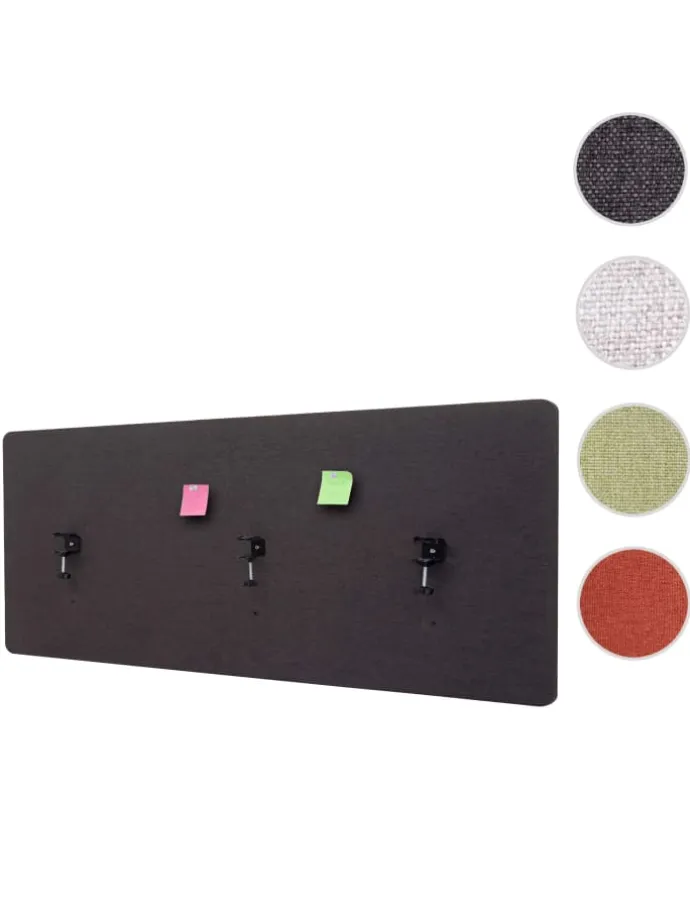 Akustik-Tischtrennwand G75, 60x160cm braun-grau