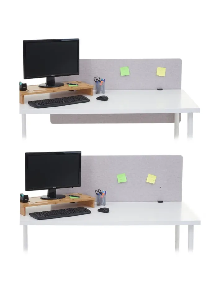 Akustik-Tischtrennwand G75, 60x120cm grau