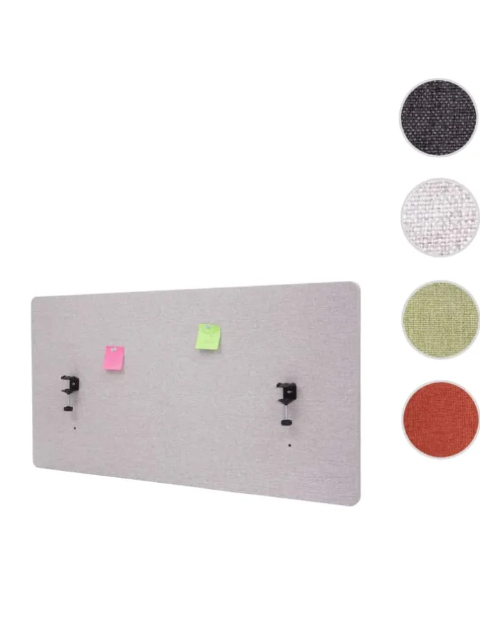 Akustik-Tischtrennwand G75, 60x120cm grau