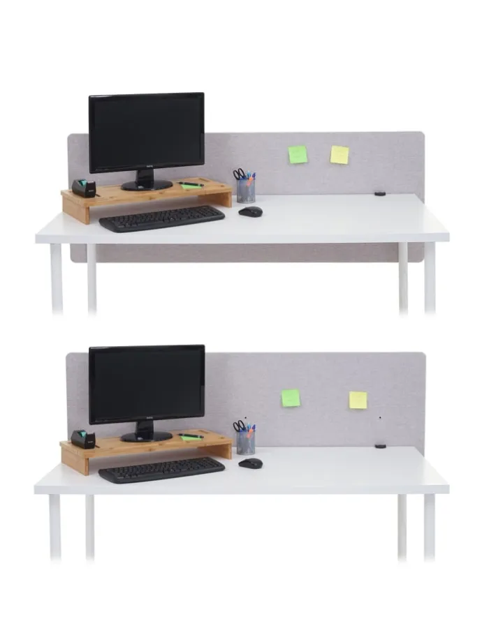 Akustik-Tischtrennwand G75, 60x160cm grau