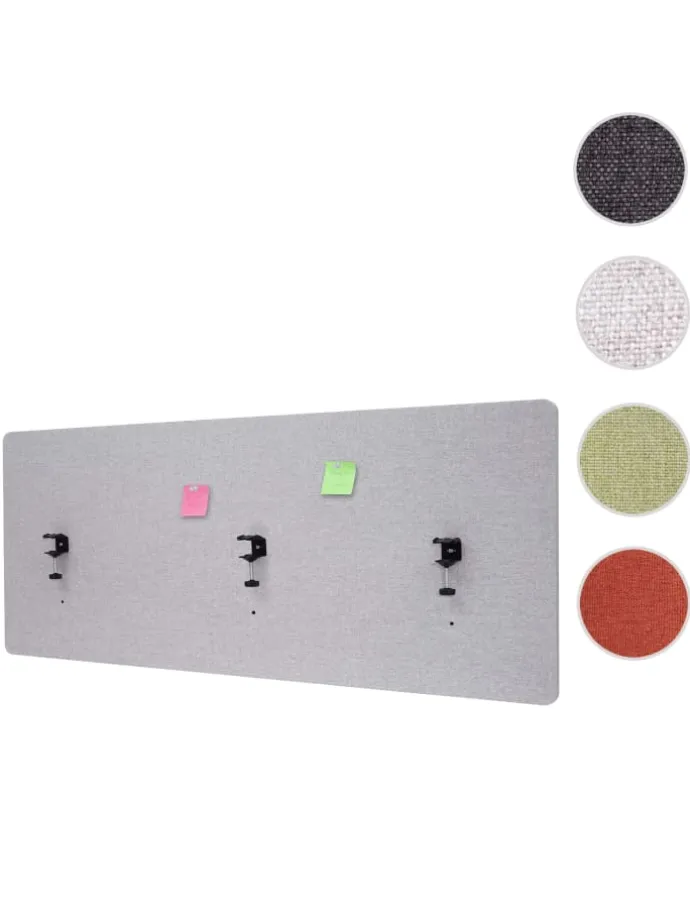 Akustik-Tischtrennwand G75, 60x160cm grau