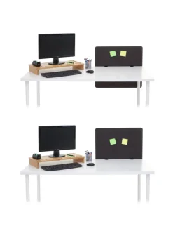 Akustik-Tischtrennwand G75, 60x65cm braun-grau