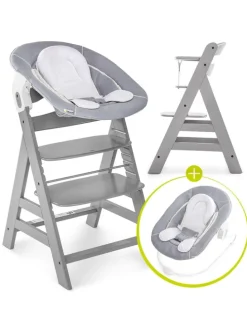 Alpha Plus Grey Newborn Set - 3-tlg. Hochstuhl in grau