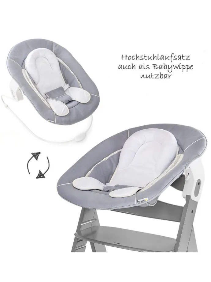 Alpha Plus Grey Newborn Set - 4-tlg. Hochstuhl in grau