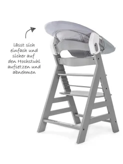 Alpha Plus Grey Newborn Set - 4-tlg. Hochstuhl in grau