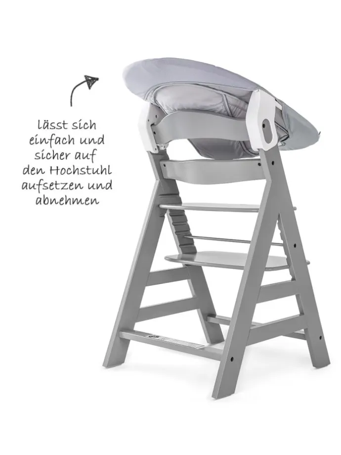 Alpha Plus Grey Newborn Set - 4-tlg. Hochstuhl in grau