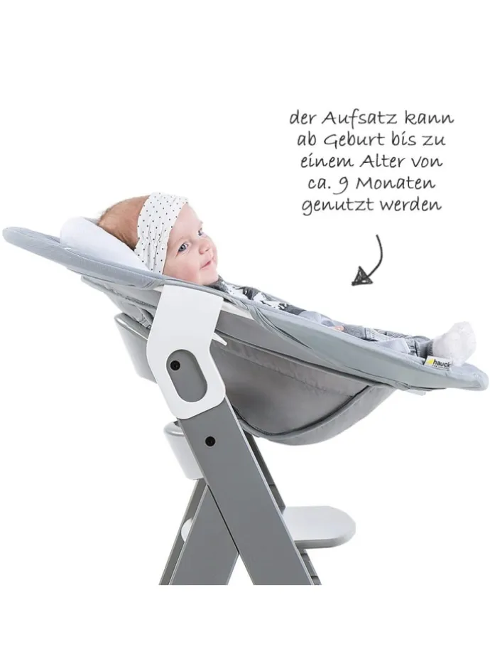 Alpha Plus Grey Newborn Set - 4-tlg. Hochstuhl in grau