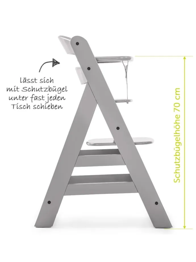 Alpha Plus Grey Newborn Set - 4-tlg. Hochstuhl in grau