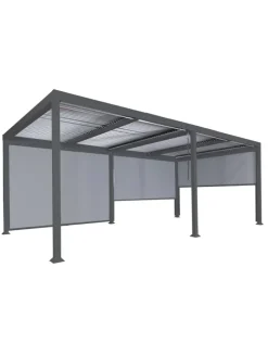 Alu Pergola L41 mit 3x Seitenwand, Anthrazit