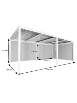 Alu Pergola L41 mit 3x Seitenwand, Anthrazit