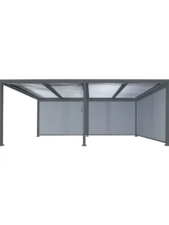 Alu Pergola L41 mit 3x Seitenwand, Anthrazit