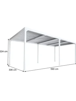 Alu Pergola L41, stabiles Gestell, Weiß