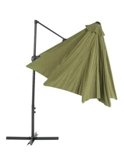 Ampelschirm SAVONA II in Grün/Schwarz - (W) 295 x (H) 254 x (L) 295 cm