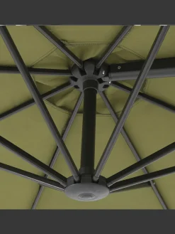 Ampelschirm SAVONA II in Grün/Schwarz - (W) 295 x (H) 254 x (L) 295 cm
