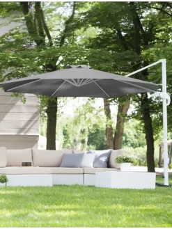 Ampelschirm SAVONA in Grau/Weiß - (W) 300 x (H) 240 x (L) 300 cm