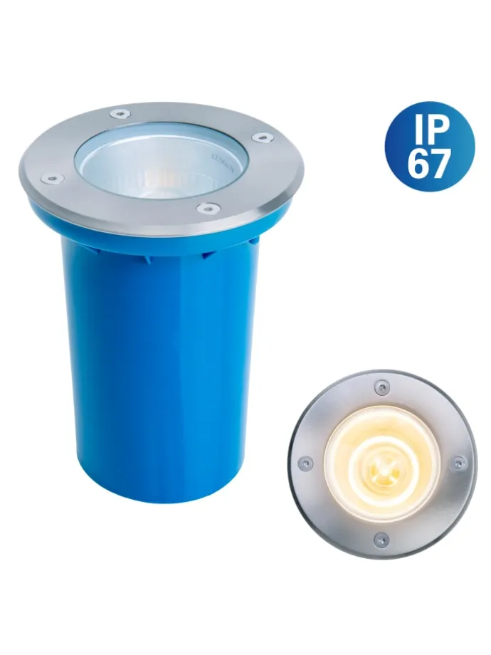 Außen Bodeneinbaustrahler "SUELO" in stahl-blank