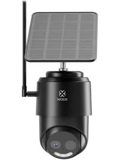 Außen-Überwachungskamera "WOOX R4250" mit Solarpanel in Schwarz