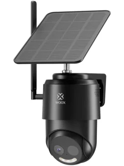 Außen-Überwachungskamera "WOOX R4250" mit Solarpanel in Schwarz