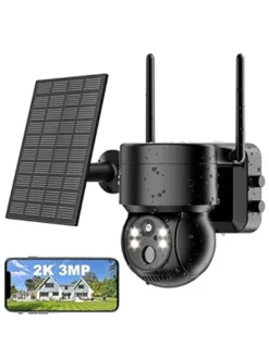 Außen-Überwachungskamera "WOOX R3569" mit Solarpanel in Schwarz